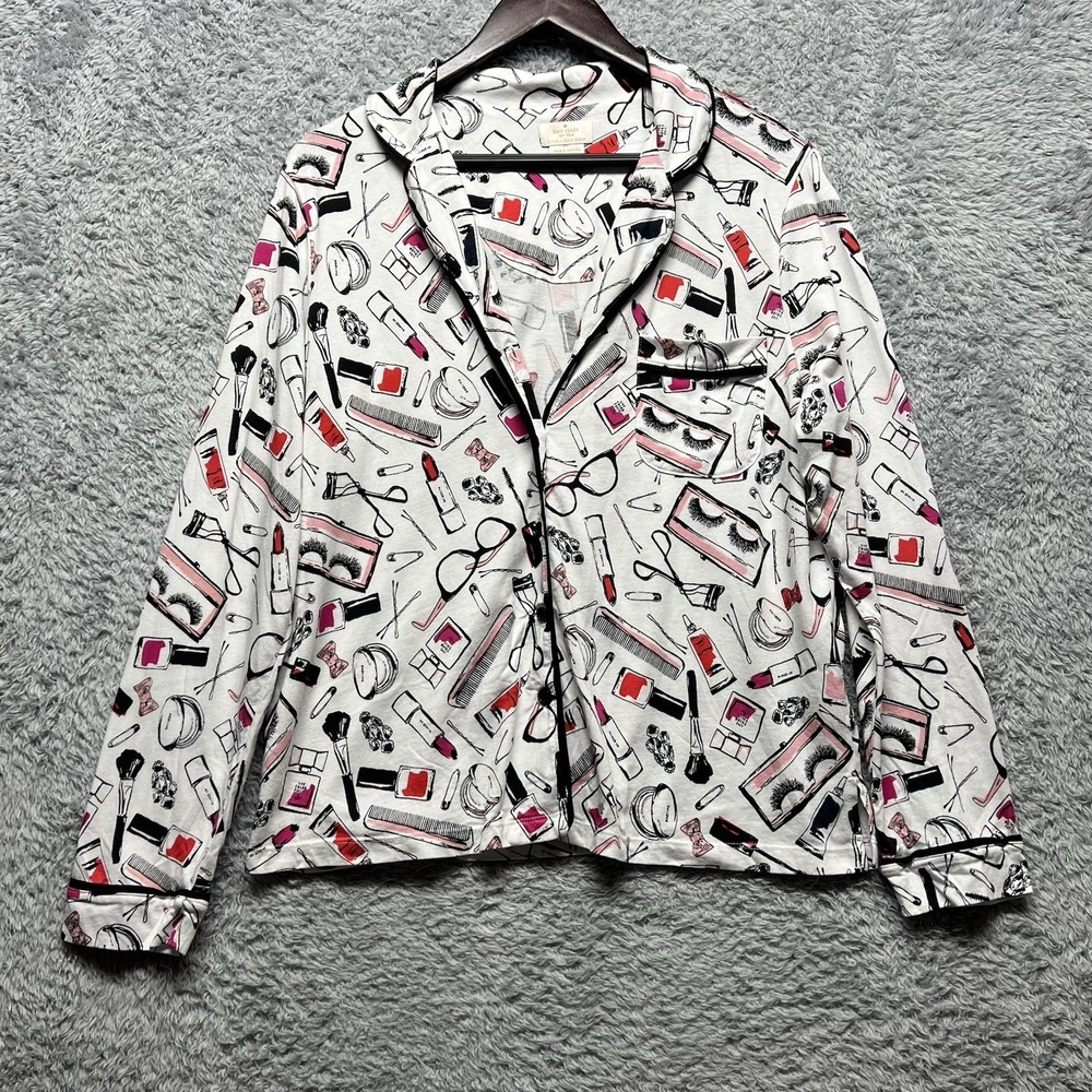 Kate Spade Pajama Set Womens Large Dream A LIttle Dream Makeup Beauty Lipstick - Picture 2 of 16